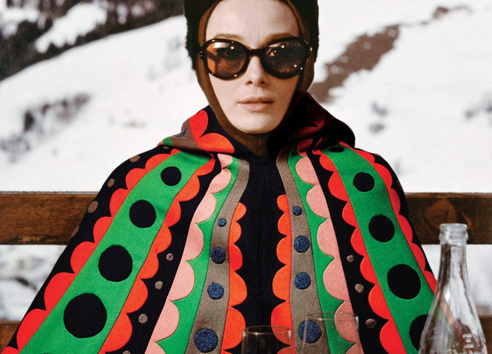 Audrey Hepburn in Charade, 1963.
Cape by Valentino, 2014.