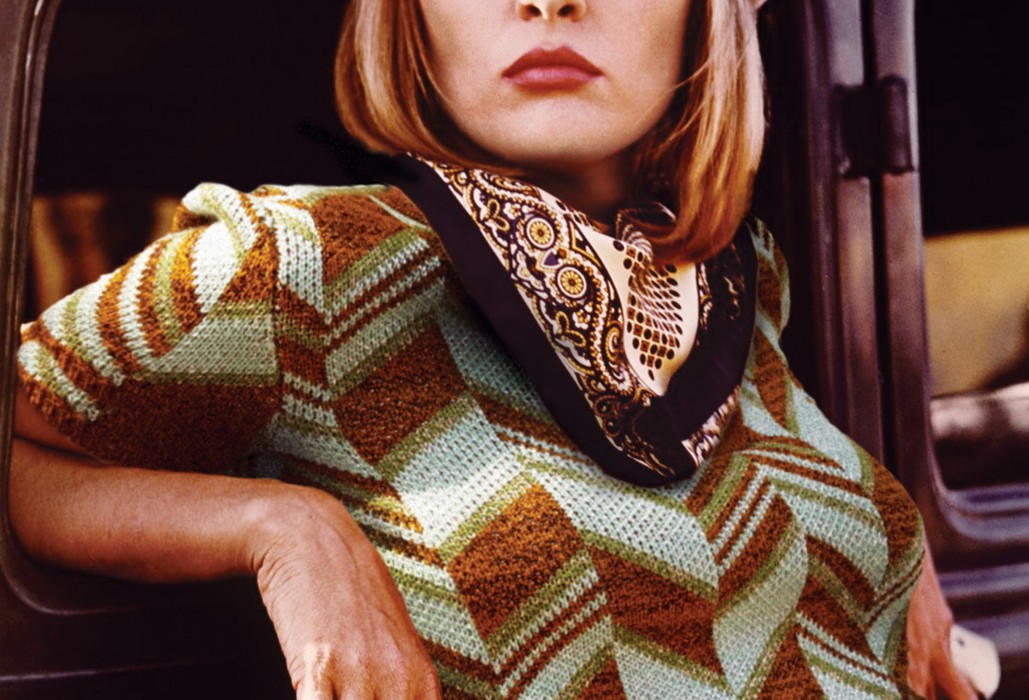 Faye Dunaway in Bonnie and Clyde, 1967.
Sweater by Miu Miu, 2014.